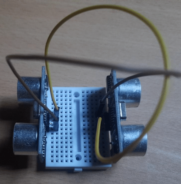 Connect Vcc and GND of ultrasonic sensors