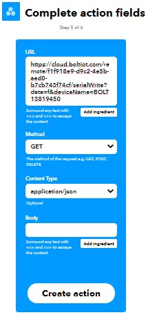 complete action fields