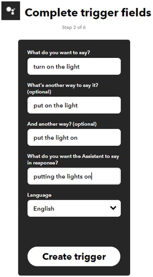complete trigger fields